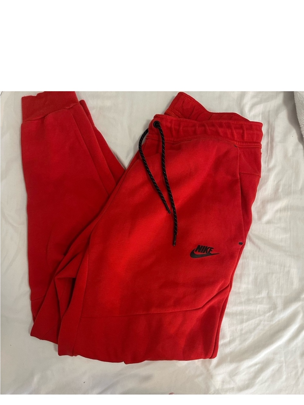 Nike Red Fleece Jogger Sweatpants with Black Logo